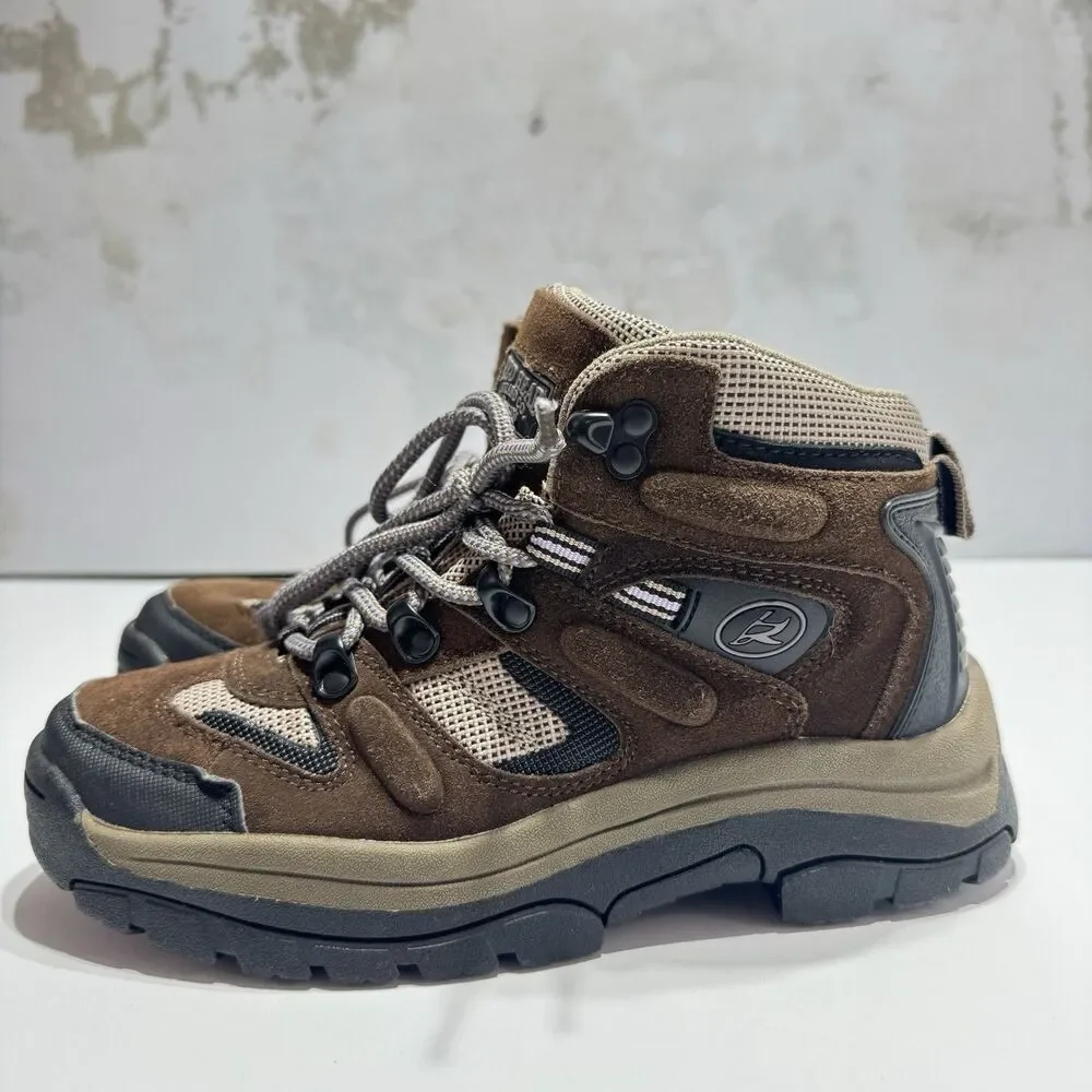 RedHead Brown Hiking Boots Youth Size 6M Leather Mesh Outdoor Trail Boots